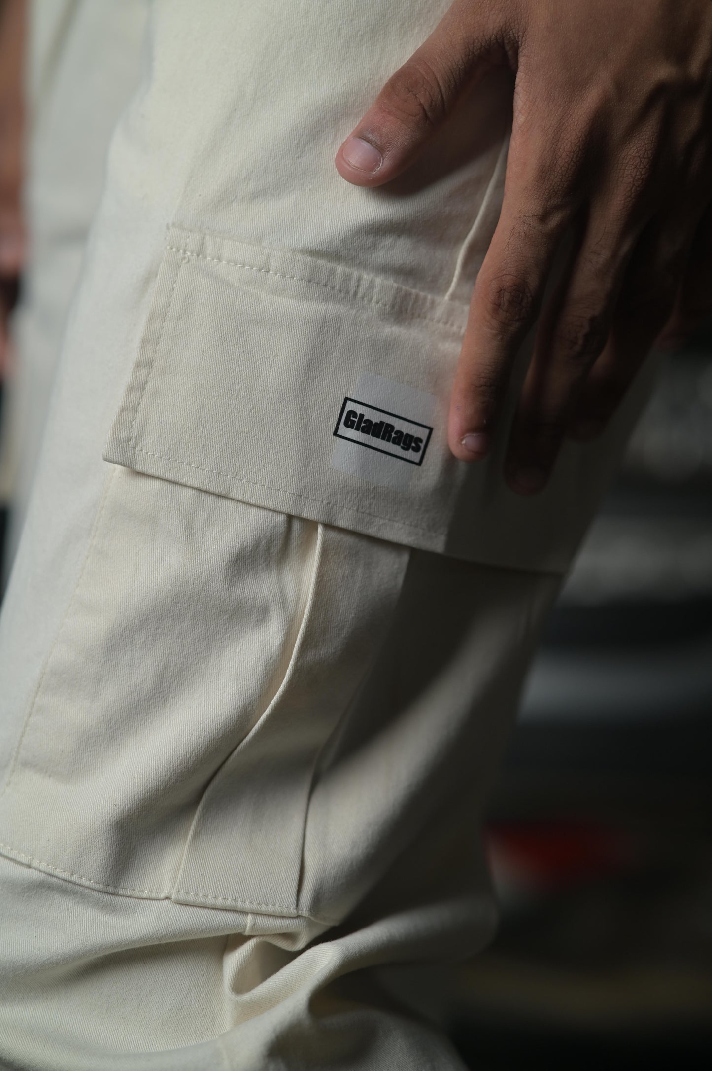 Off White Twill Cargo