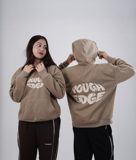 Beige Hoodie “ROUGH EDGE”