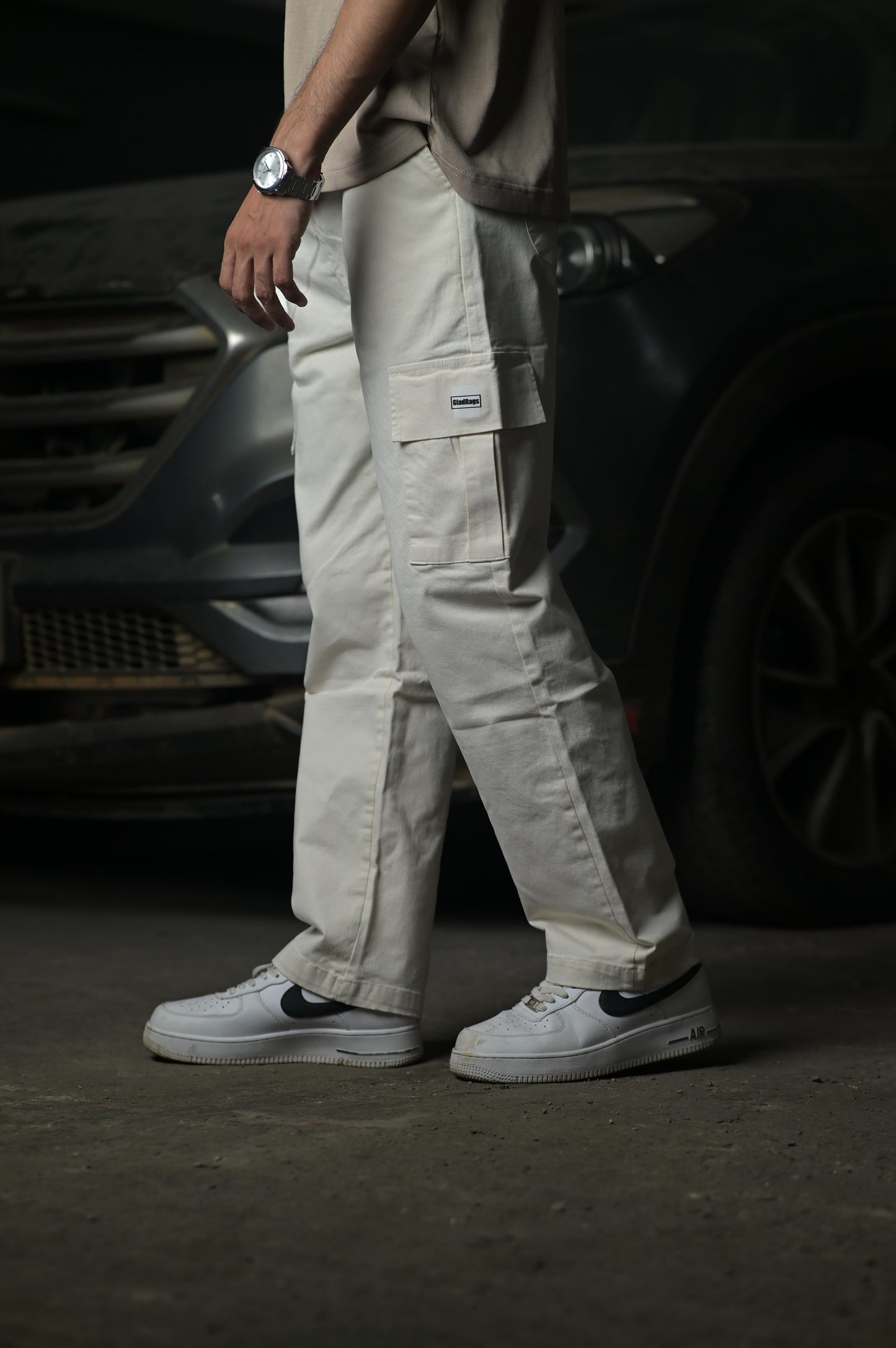 Off White Twill Cargo