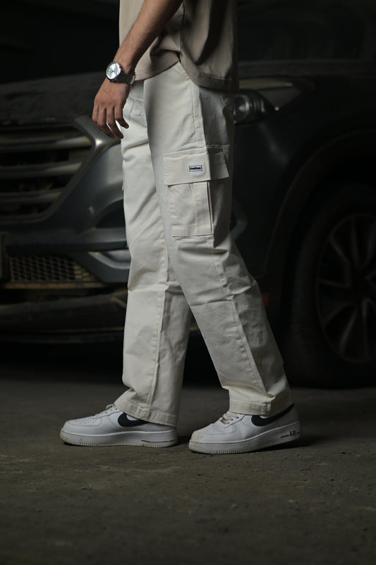 Off White Twill Cargo