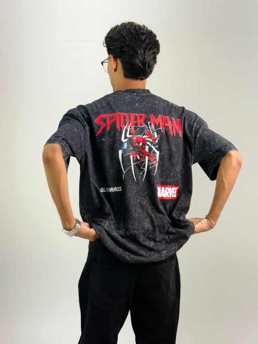 SPIDERMAN Black Acid Oversized